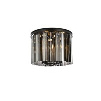 Elegant Lighting 1208F20Mb-Ss-Rc 20 Dia X 135 H In Sydney Flush Mount - Mocha Brown- Royal Cut Silver Shade Crystals