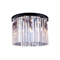 Elegant Lighting 1208F20Mb-Rc 20 Dia X 135 H In Sydney Flush Mount - Mocha Brown- Royal Cut Crystals