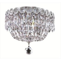 Elegant Lighting 1900F10C-Rc 10 D X 9 In Century Collection Flush Mount - Royal Cut- Chrome