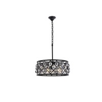 Elegant Lighting 1214D20Mb-Ss-Rc 20 Dia X 9 H In Madison Pendant Lamp - Mocha Brown- Royal Cut Silver Shade Grey