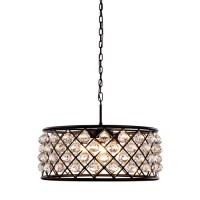 Elegant Lighting 1214D25Mb-Rc 25 Dia X 105 H In Madison Pendant Lamp - Mocha Brown- Royal Cut Crystal Clear