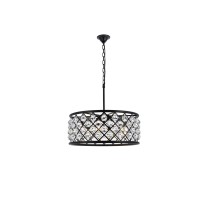 Elegant Lighting 1214D25Mb-Rc 25 Dia X 105 H In Madison Pendant Lamp - Mocha Brown- Royal Cut Crystal Clear