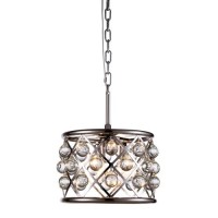 Elegant Lighting 1213D12Pn-Rc 12 Dia X 9 H In Madison Pendant Lamp - Polished Nickel- Royal Cut Crystal Clear