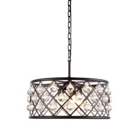 Elegant Lighting 1213D20Mb-Rc 20 Dia X 9 H In Madison Pendant Lamp - Mocha Brown- Royal Cut Crystal Clear