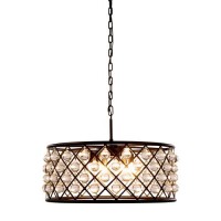 Elegant Lighting 1213D25Mb-Rc 25 Dia X 105 H In Madison Pendant Lamp - Mocha Brown- Royal Cut Crystal Clear