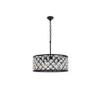 Elegant Lighting 1213D25Mb-Rc 25 Dia X 105 H In Madison Pendant Lamp - Mocha Brown- Royal Cut Crystal Clear