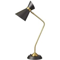 Dainolite 1679T-Bk-Vb 1 Light Table Lamp With Black Shade & Vintage Bronze