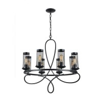 8Lt Pendant Lamp - Finish Rustic Black