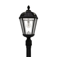 Gama Sonic Royal Bulb Solar Outdoor Lamp Post Gs-98B-S-Blk - Black Finish