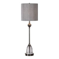 212 Main 29368-1 Gallo Nickel Buffet Lamp - Crystal Steel & Fabric