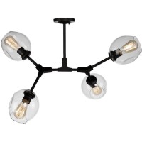 Artcraft Lighting Ja14024Bk Organic 4 Light Semi Flush Mount Black