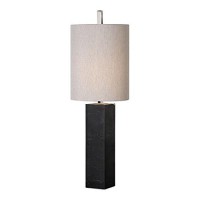 212 Main 29359-1 Delaney Marble Column Accent Lamp - Iron & Fabric