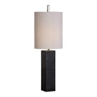 212 Main 29359-1 Delaney Marble Column Accent Lamp - Iron & Fabric