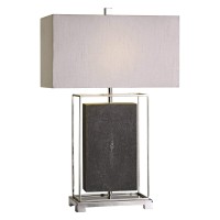 212 Main 27329-1 Sakana Gray Textured Table Lamp - Iron Resin & Fabric