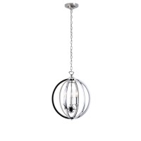 Dainolite Kar-143C-Pc 3 Light Chandelier With Crystal Studded Banding Polished Chrome