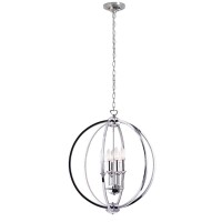 Dainolite Kar-206C-Pc 6 Light 20 In Chandelier Polished Chrome With Jewelled Accents