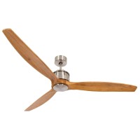 Lucci Air 210506010 60 In Airfusion Akmani Dc Ceiling Fan, Brushed Chrome & Teak