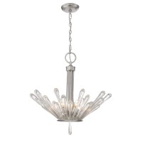 Contemporary 6 Light Chandelier - Finish Silver Leaf