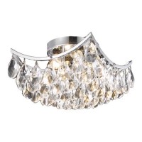 Living District Ld9800F10C-872 10 In Clara 4 Lights Flush Mount Ceiling Light Chrome