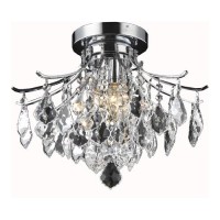 Living District Ld8100F16C 12 In Amelia 3 Lights Flush Mount Ceiling Light Chrome