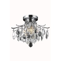 Living District Ld8100F16C 12 In Amelia 3 Lights Flush Mount Ceiling Light Chrome