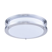 Led Surface Mount L:12 W:12 H:3 15W 1050Lm 3000K White & Nickel Finish Acrylic Lens