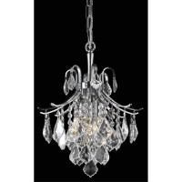 Amelia Collection Pendant D12In H15In Lt:3 Chrome Finish