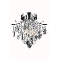 Living District Ld8100F12C 12 In Amelia 3 Lights Flush Mount Ceiling Light Chrome