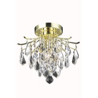 Living District Ld8100F12G 12 In Amelia 3 Lights Flush Mount Ceiling Light Gold