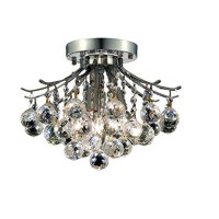 Elegant Lighting V8000F12C-Rc Toureg 3 Light Flush Mount Royal Cut Crystals - Chrome