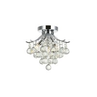 Elegant Lighting V8000F12C-Rc Toureg 3 Light Flush Mount Royal Cut Crystals - Chrome