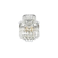 Elegant Lighting V8949W12C-Rc Corona 2 Light Wall Sconce Royal Cut Crystals - Chrome