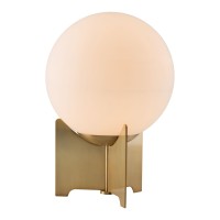 Pearl Table Lamp White And Brass