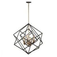 Artcraft Lighting Ac11114 Artistry 4 Light Matte Black And Satin Brass Chandelier Ceiling Light