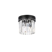 Urban Classic 1238F12Mb-Rc Sydney 3 Light Flush Mount Royal Cut Crystals - Matte Black