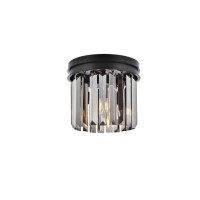 Urban Classic 1238F12Mb-Ss-Rc Sydney 3 Light Flush Mount Royal Cut Crystals - Matte Black