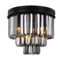 Urban Classic 1231F20Mb-Ss-Rc Sydney 9 Light Flush Mount Royal Cut Crystals - Matte Black