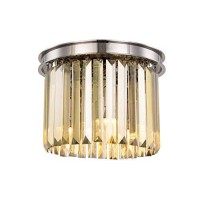 Urban Classic 1238F12Pn-Gt-Rc Sydney 3 Light Flush Mount Royal Cut Crystals - Polished Nickel