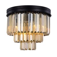 Urban Classic 1231F20Mb-Gt-Rc Sydney 9 Light Flush Mount Royal Cut Crystals - Matte Black