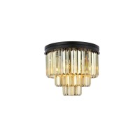 Urban Classic 1231F20Mb-Gt-Rc Sydney 9 Light Flush Mount Royal Cut Crystals - Matte Black