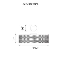 5 Light Drum Shade Flush Mount With Satin Nickel Finish