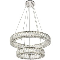 Elegant Lighting 3503G24C Monroe Integrated Led Chip Light Chrome Chandelier