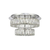 Elegant Lighting 3503F18L2C Monroe Led Light Flush Mount Chrome