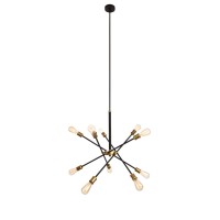 Axel Collection Chandelier D27.2 H32.5 Lt:10 Black And Brass Finish