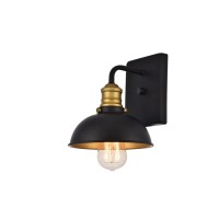 Anders Collection Wall Sconce D7.1 H8.3 Lt:1 Black And Brass Finish