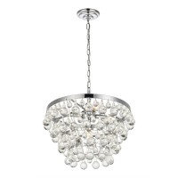 Kora Collection Pendant D17 H10.9 Lt:5 Chrome Finish