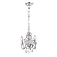 Kaede Collection Pendant D9.5 H12.2 Lt:3 Chrome Finish