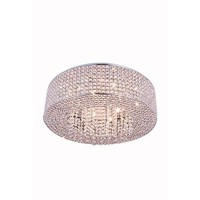 Elegant Lighting V2914F24C-Rc Amelie 10 Light Flush Mount, Royal Cut Crystals - Chrome