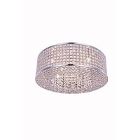 Elegant Lighting V2914F20C-Rc Amelie 8 Light Flush Mount, Royal Cut Crystals - Chrome