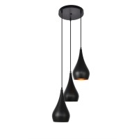 Nora Collection Pendant D14.5In H11.5In Lt:3 Black Finish